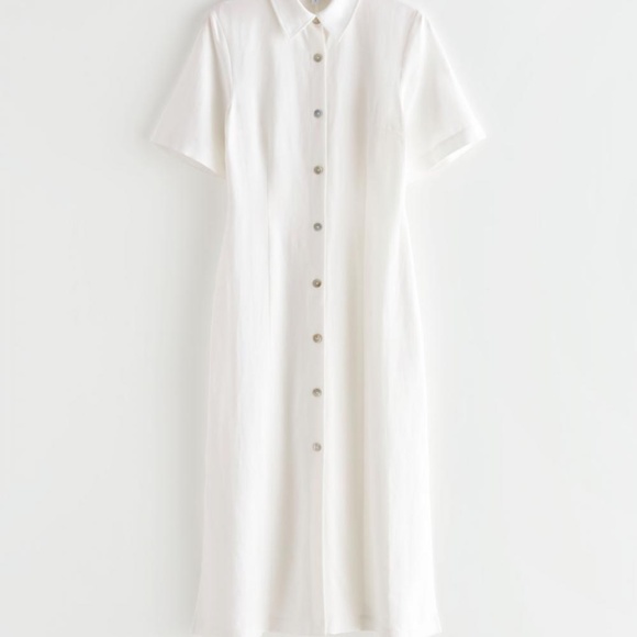 NWT & Other Stories Stockholm Atelier | Shell Button Shirt Midi Dress White - Picture 3 of 10
